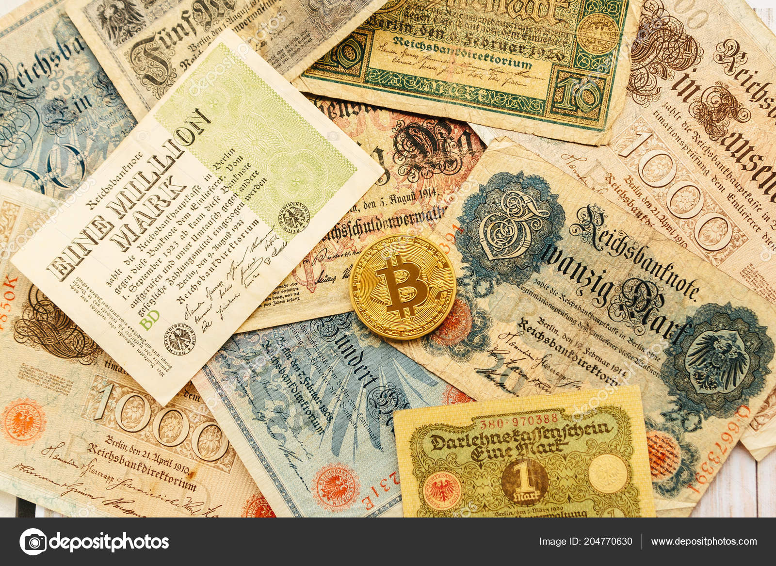 Bitcoin Old German Money In!   flation 1923 One Million Marks - 